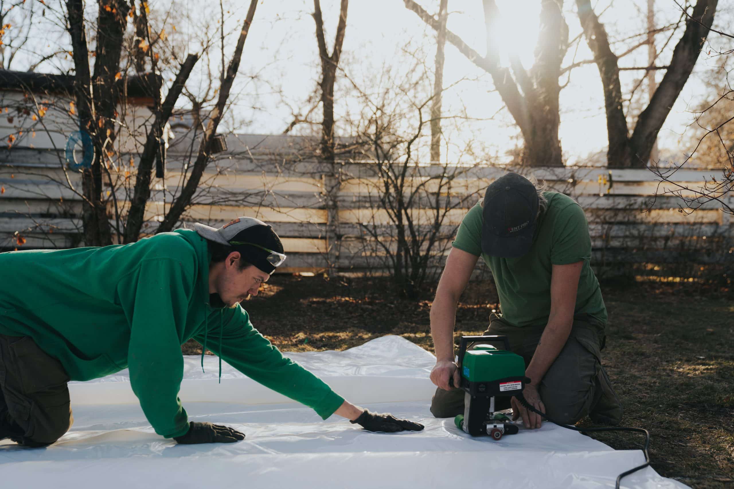 Professionals providing Saskatoon HVAC services for a local client.